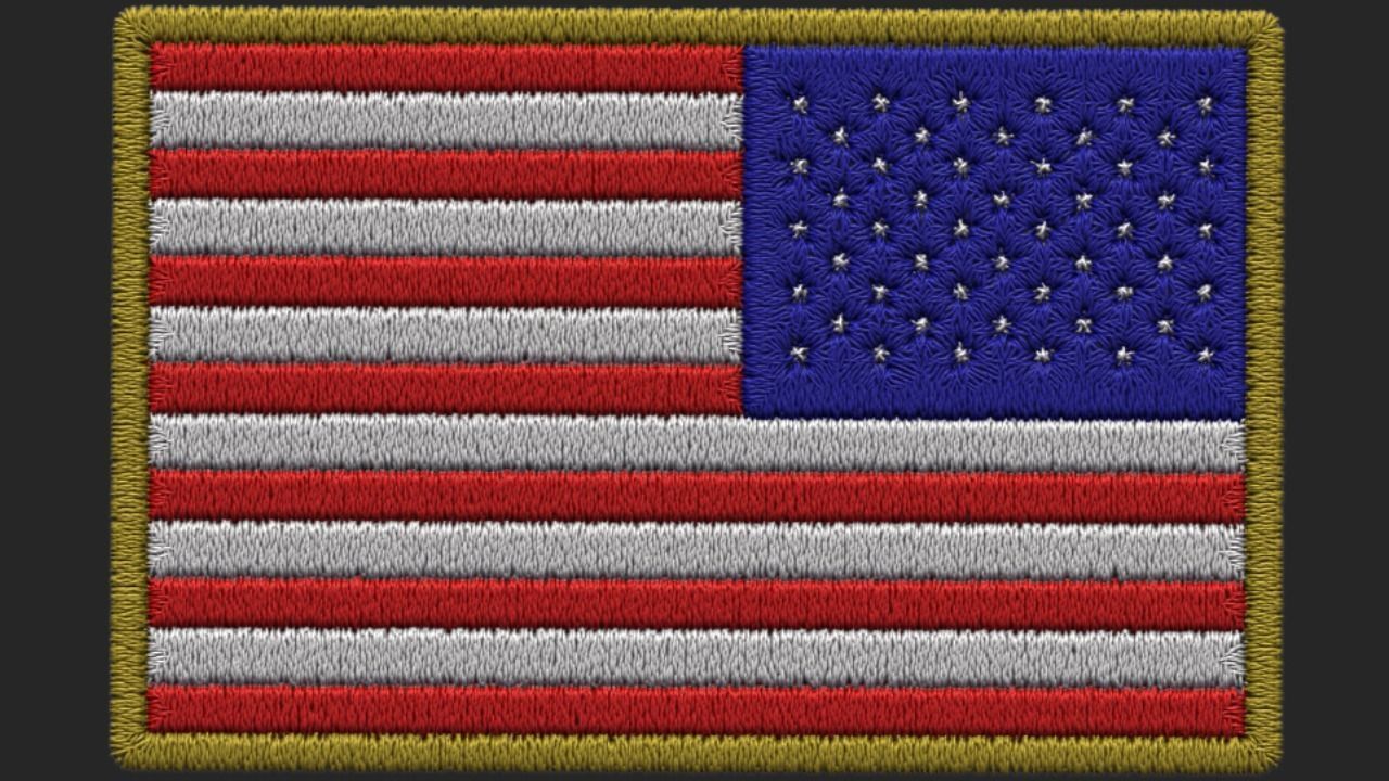 Military Flag patch Low-Poly 3D Model Low-poly 3D model_2
