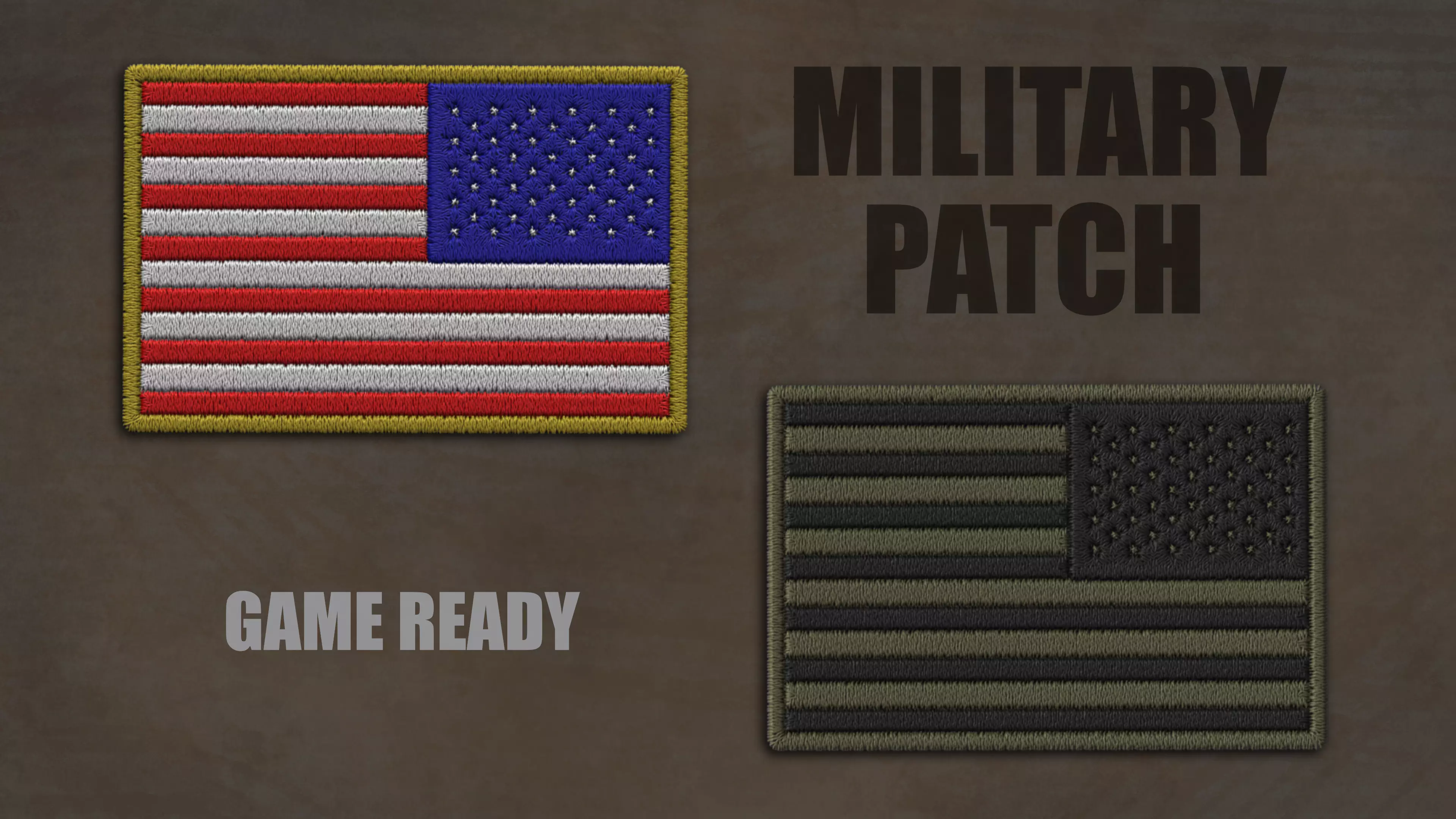 Military Flag patch Low-Poly 3D Model Low-poly 3D model_0