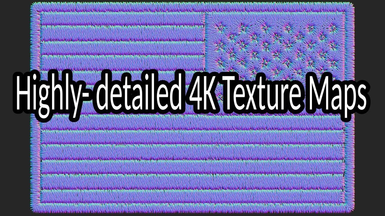 Military Flag patch Low-Poly 3D Model Low-poly 3D model_4