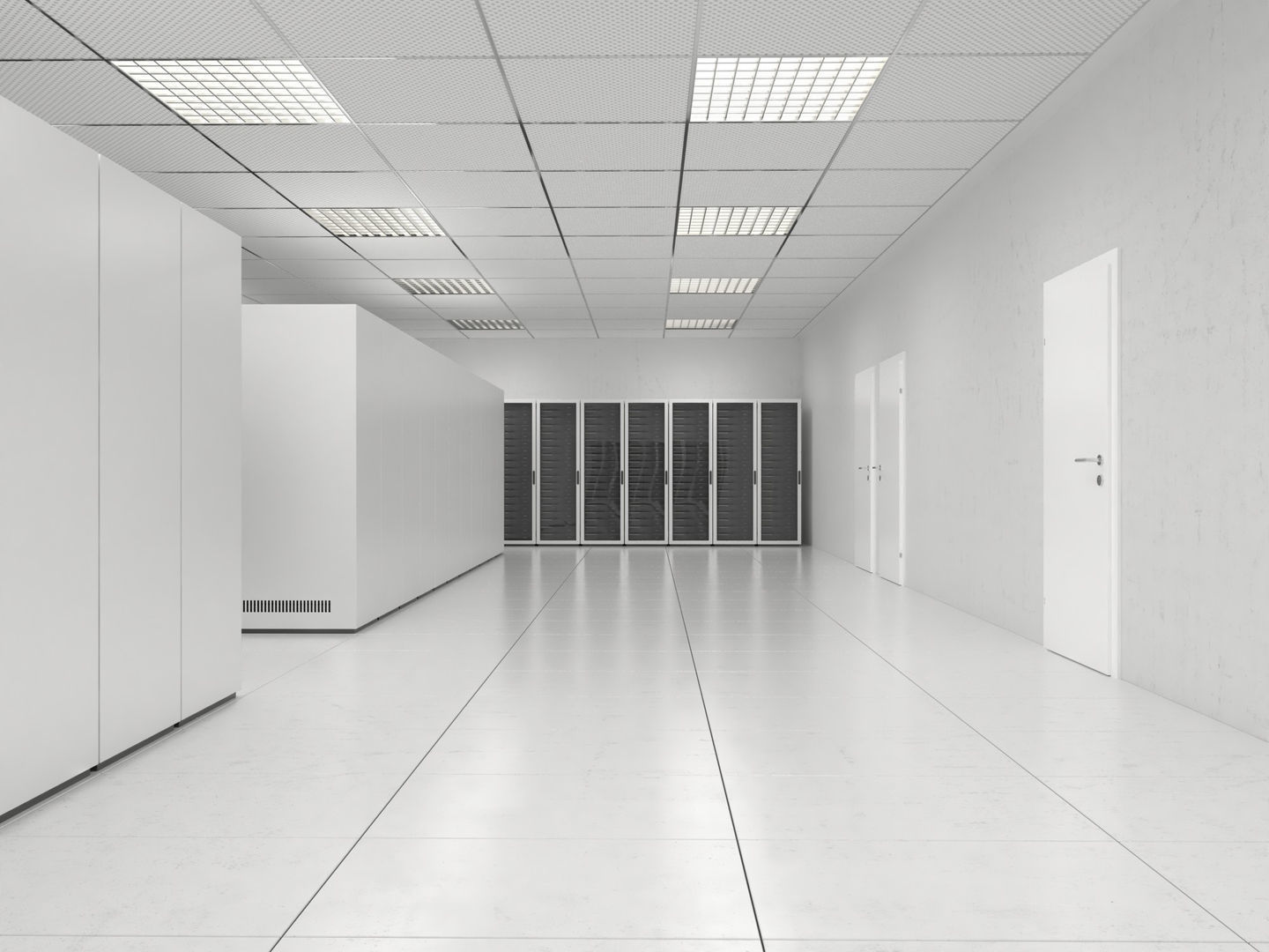 White Server Room 3D model_4