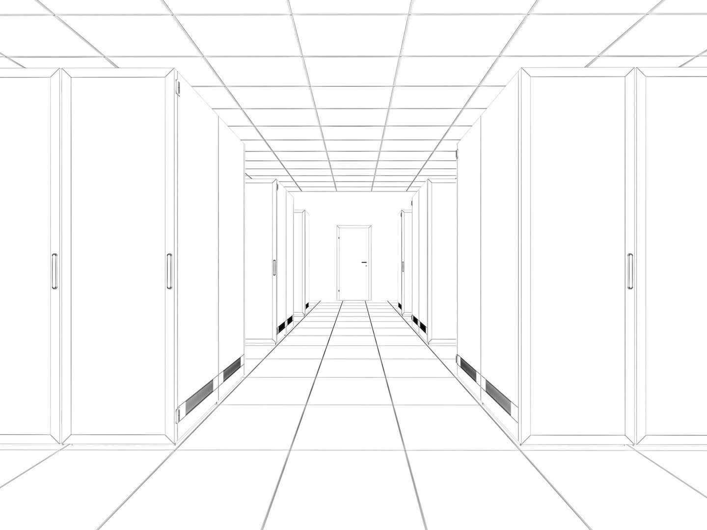 White Server Room 3D model_11