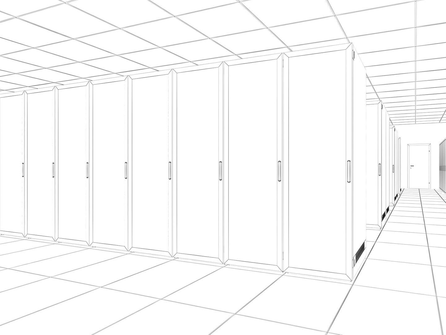 White Server Room 3D model_13
