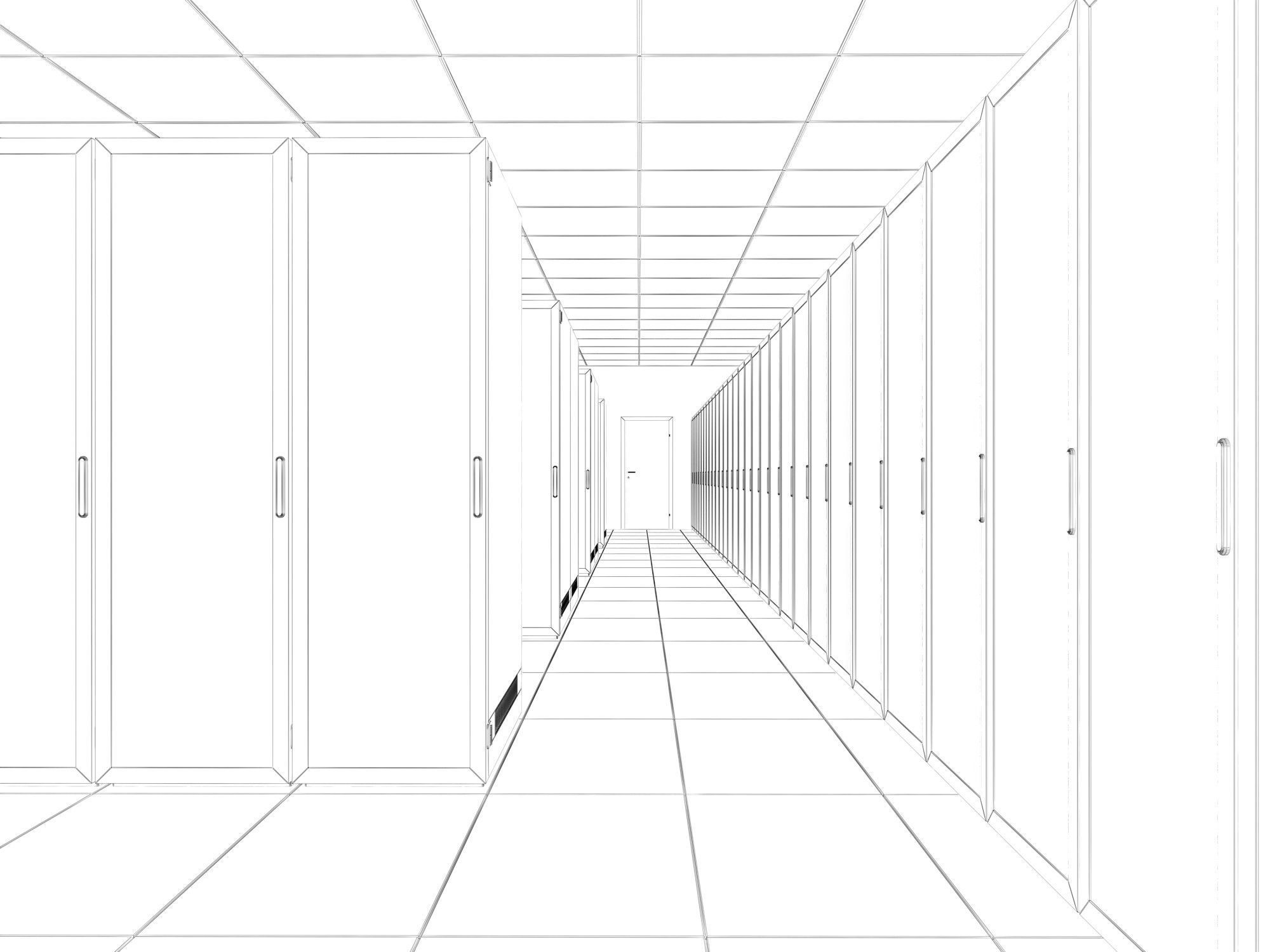White Server Room 3D model_12