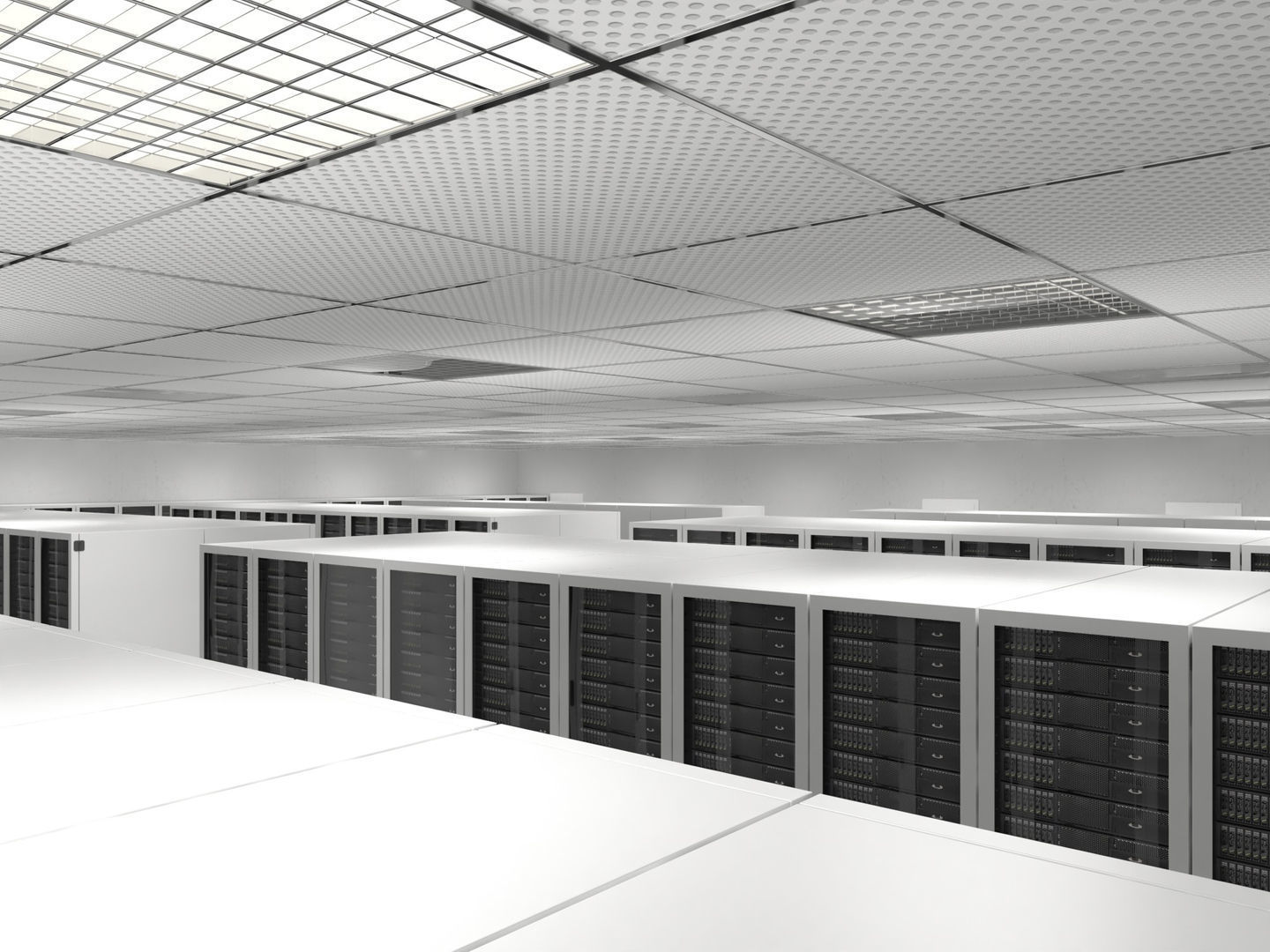 White Server Room 3D model_6