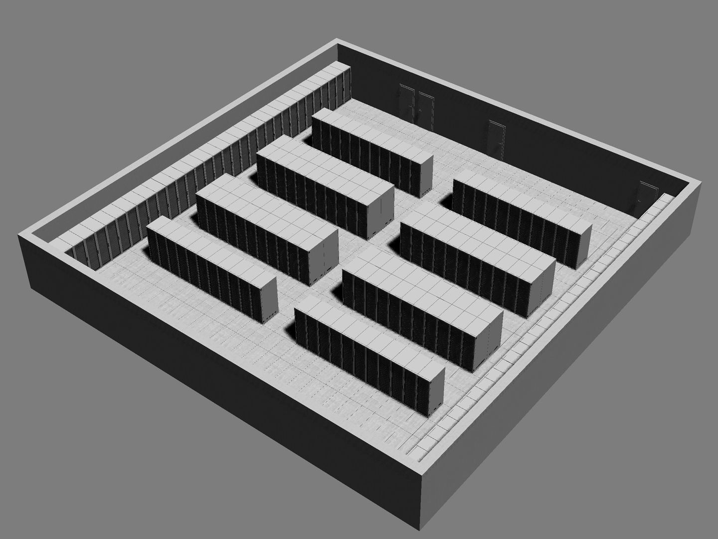 White Server Room 3D model_9