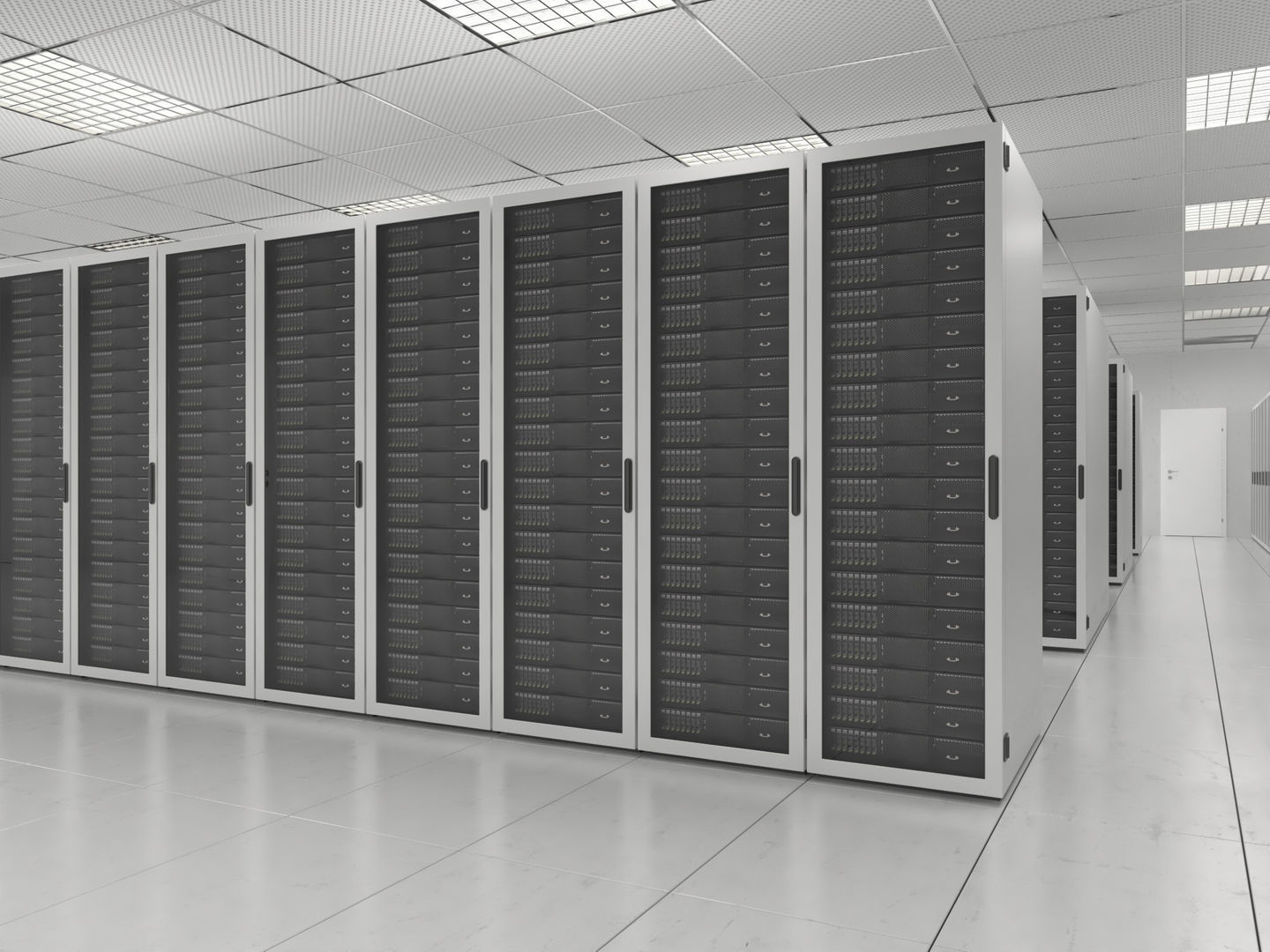 White Server Room 3D model_2