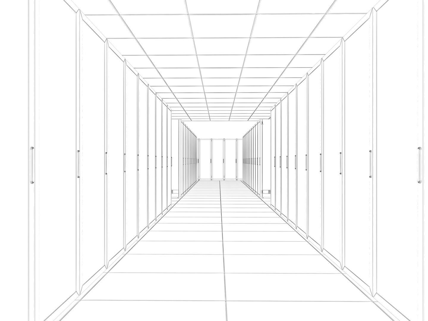 White Server Room 3D model_14