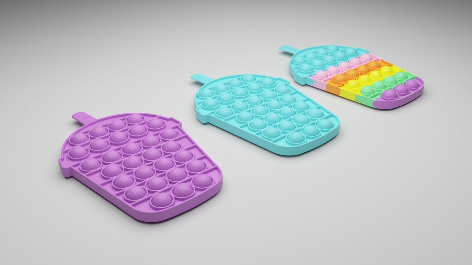 Milkshake Pop It Fidget Toys Set 3D model_26