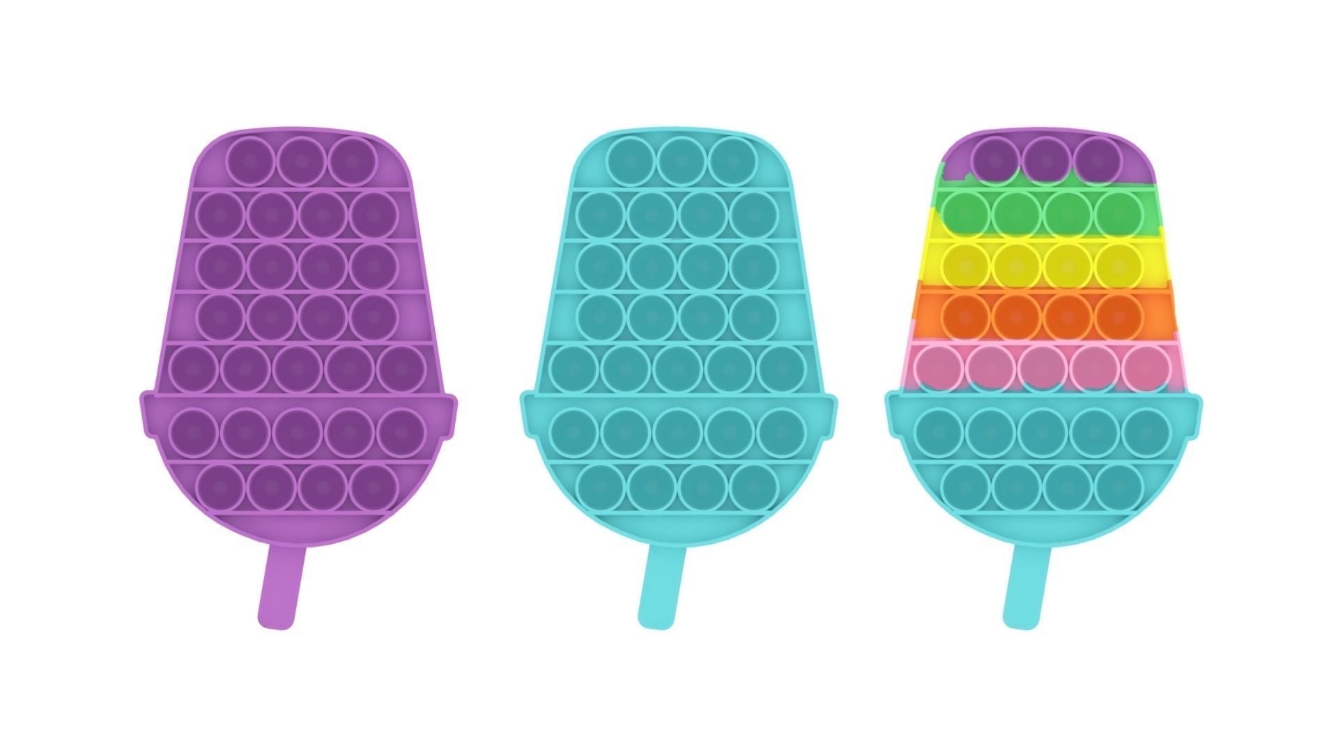 Milkshake Pop It Fidget Toys Set 3D model_10