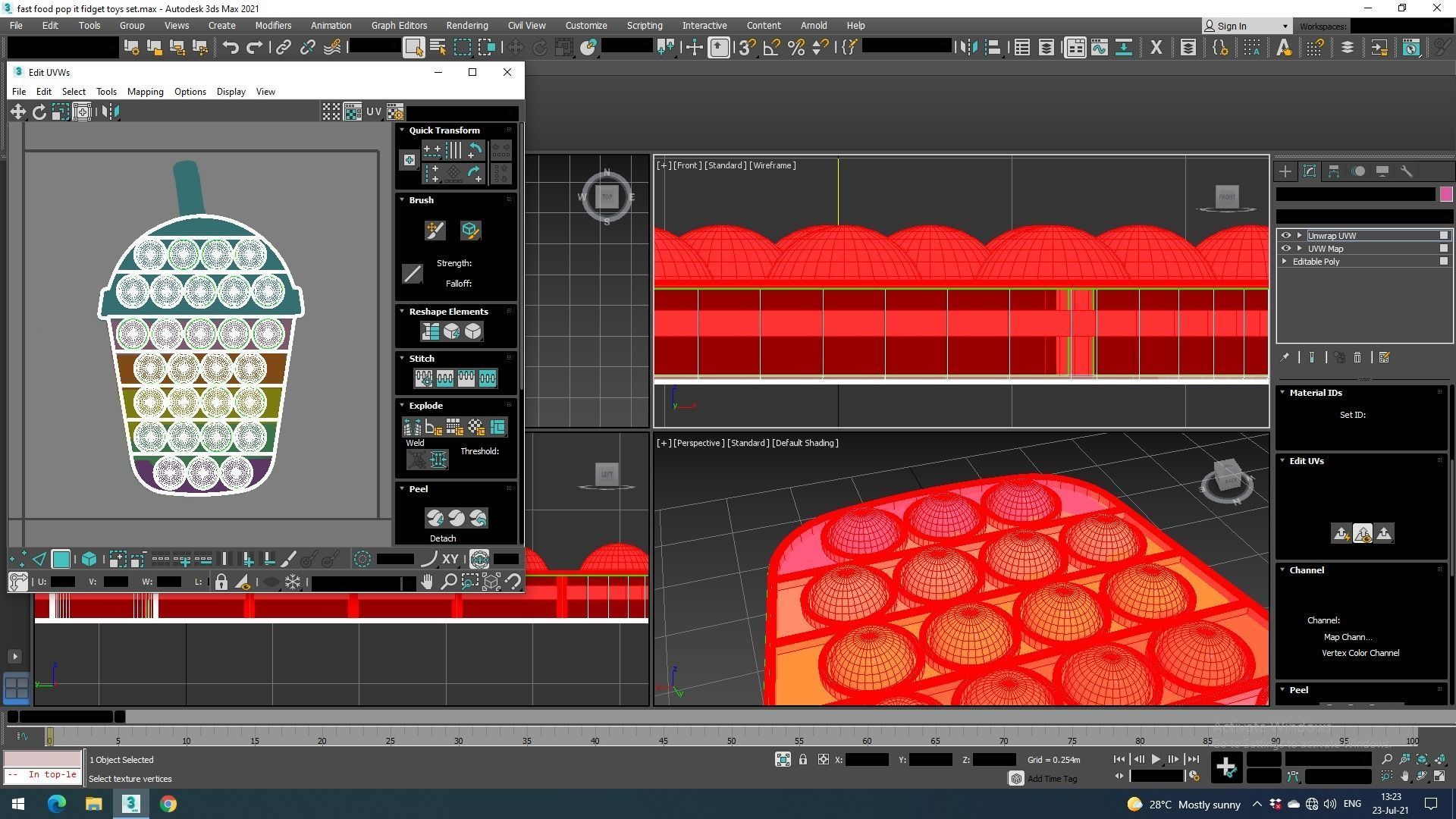 Milkshake Pop It Fidget Toys Set 3D model_28