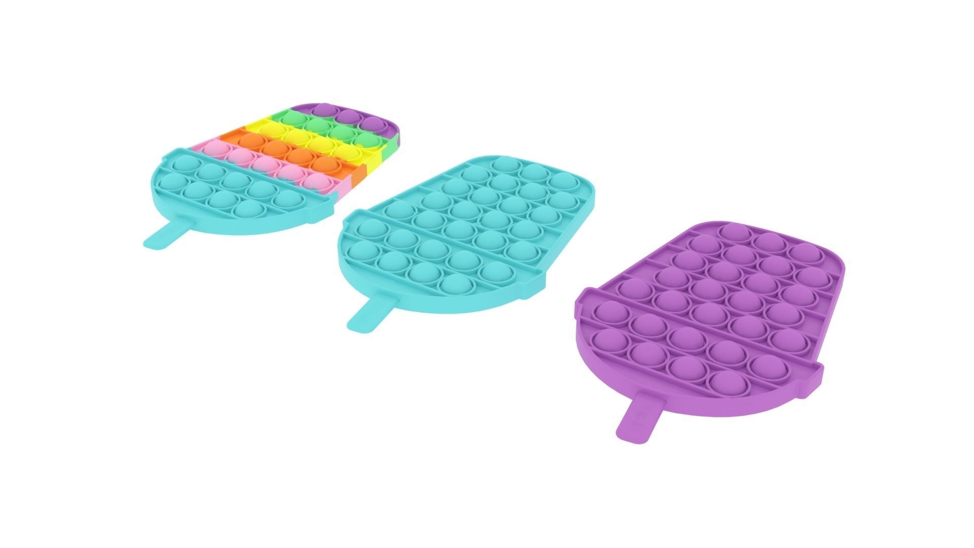 Milkshake Pop It Fidget Toys Set 3D model_1