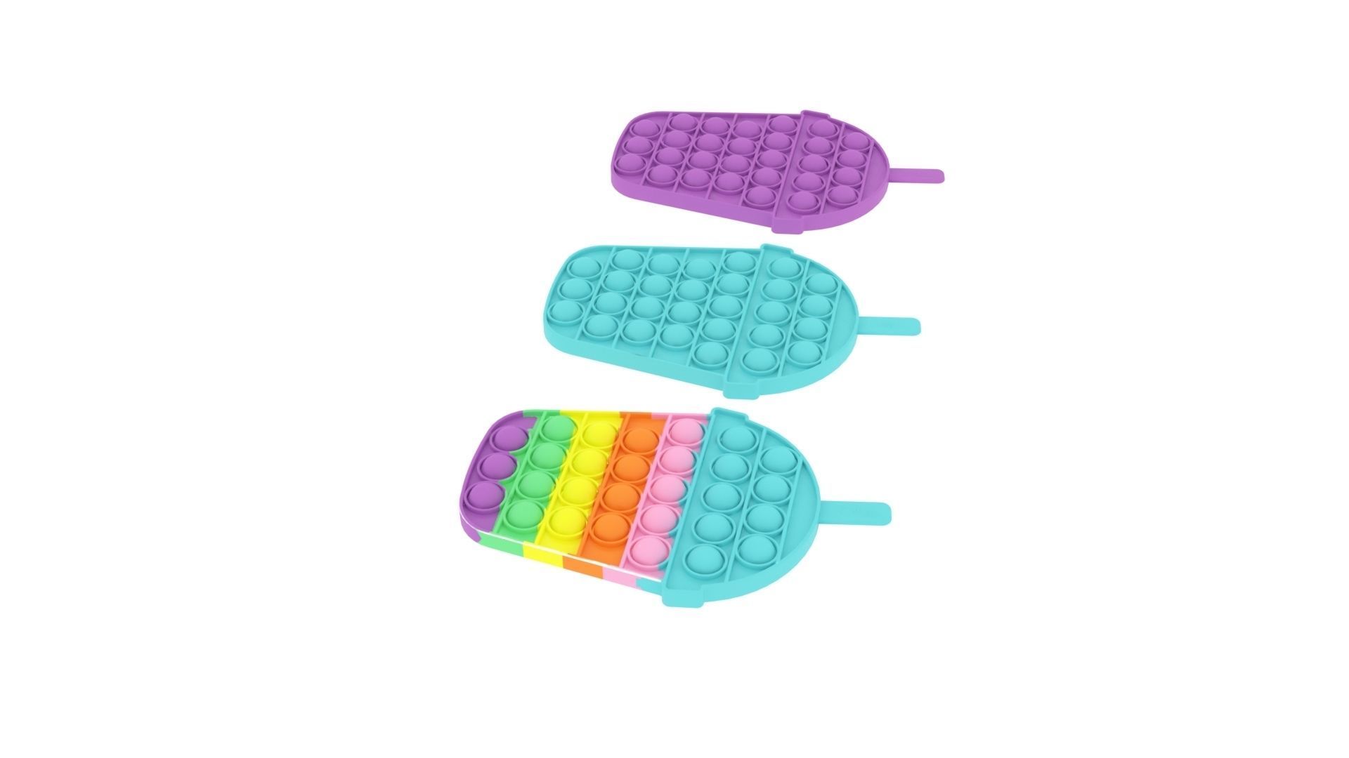 Milkshake Pop It Fidget Toys Set 3D model_2