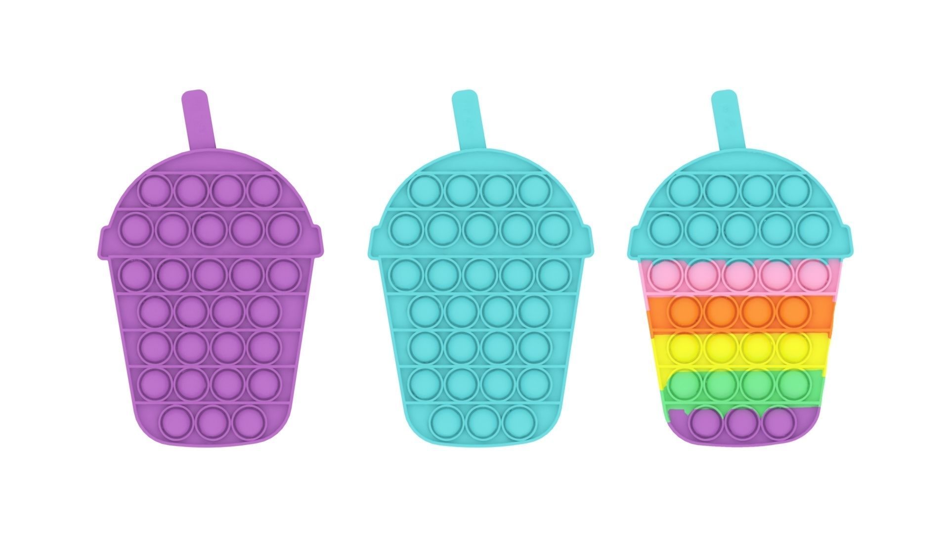 Milkshake Pop It Fidget Toys Set 3D model_9