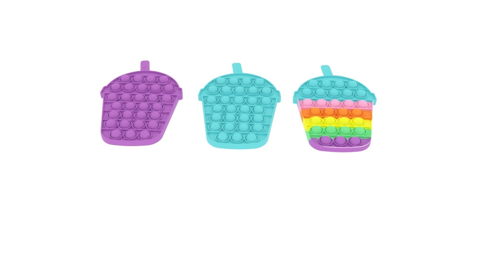 Milkshake Pop It Fidget Toys Set 3D model_3