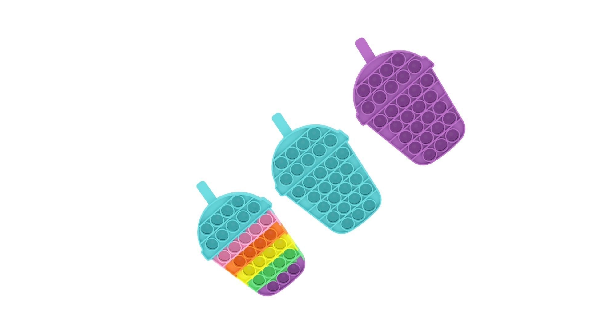 Milkshake Pop It Fidget Toys Set 3D model_5
