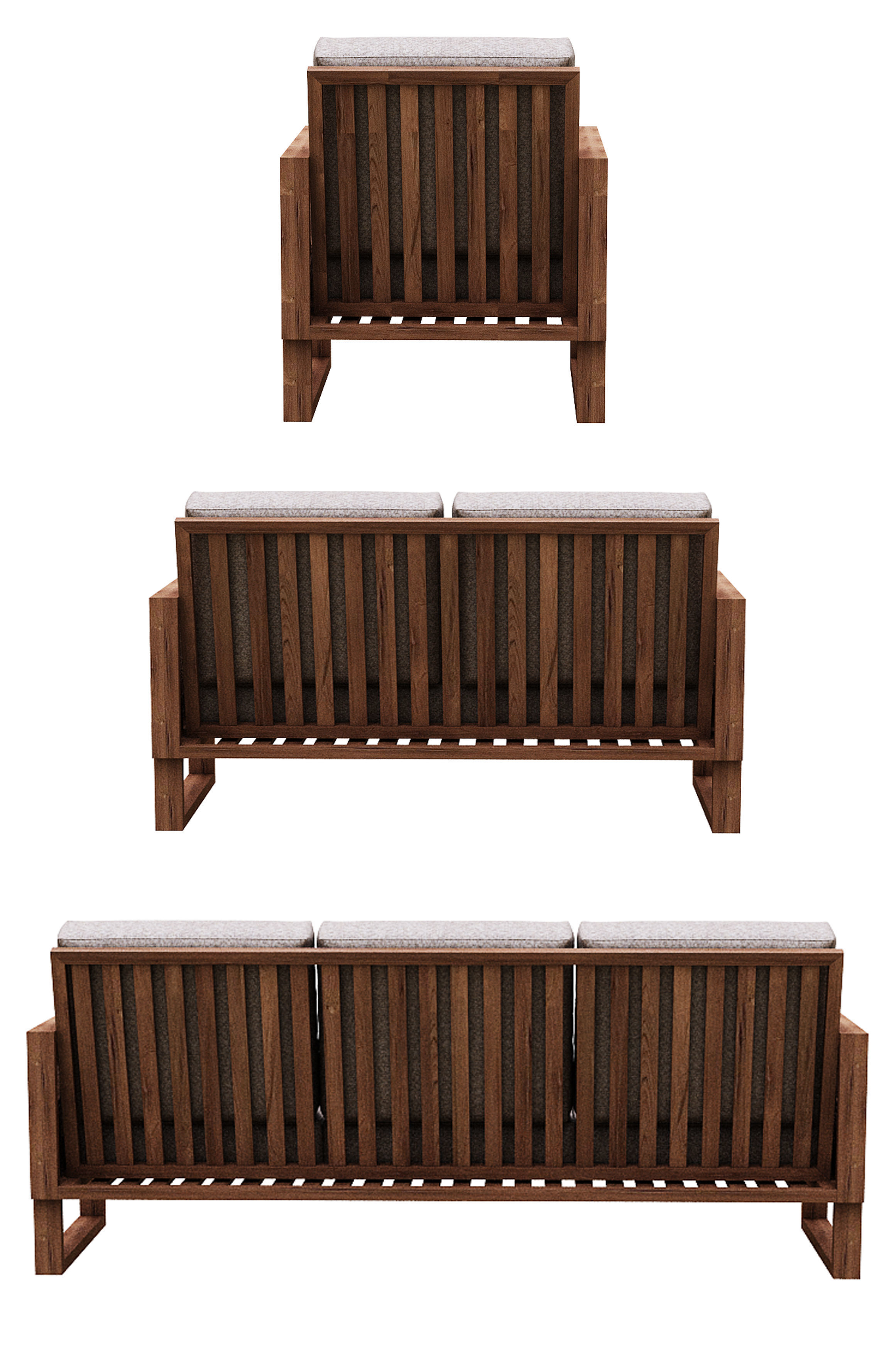 Sofa Colection 09 Low-poly 3D model_5