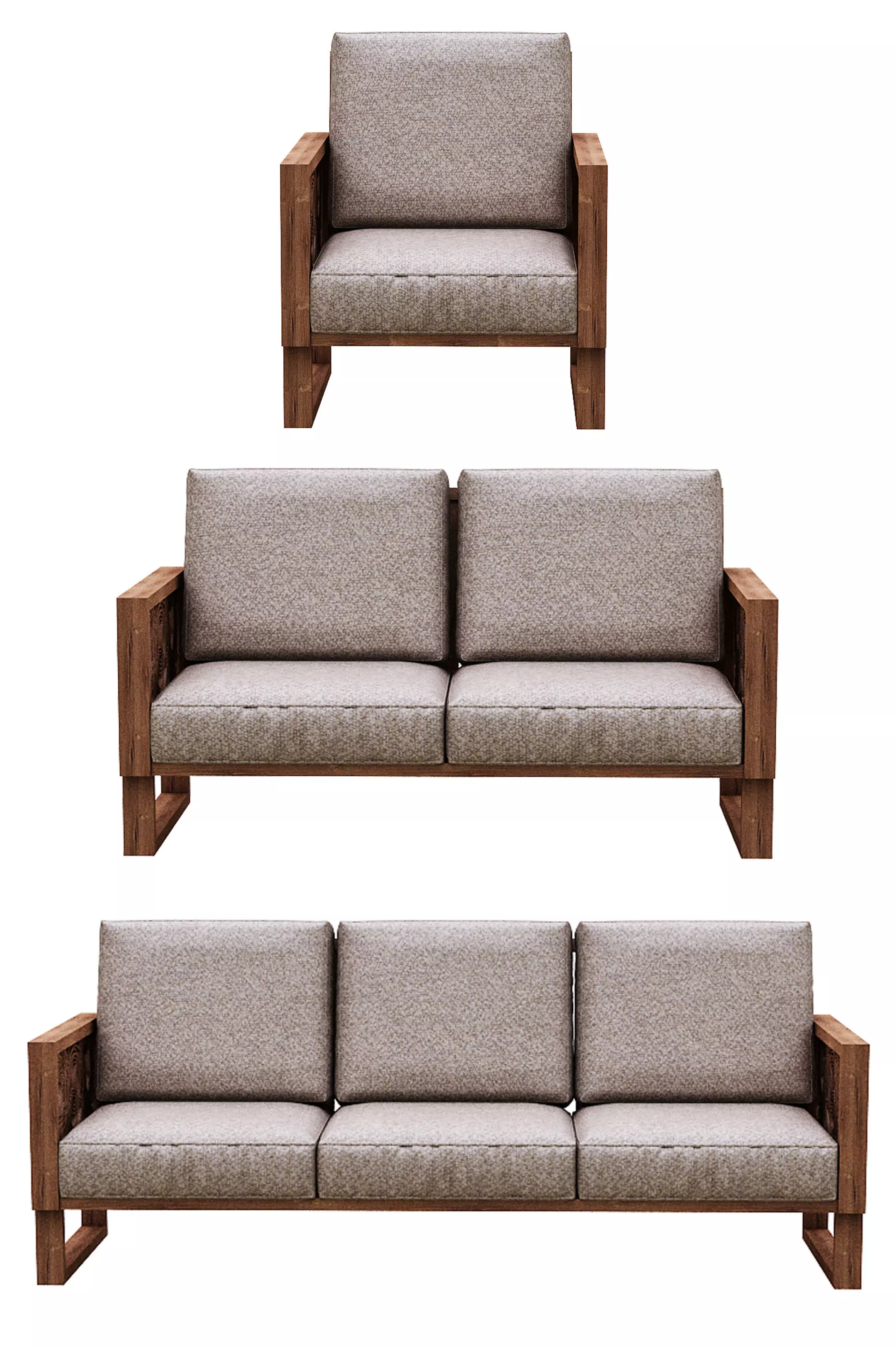 Sofa Colection 09 Low-poly 3D model_0