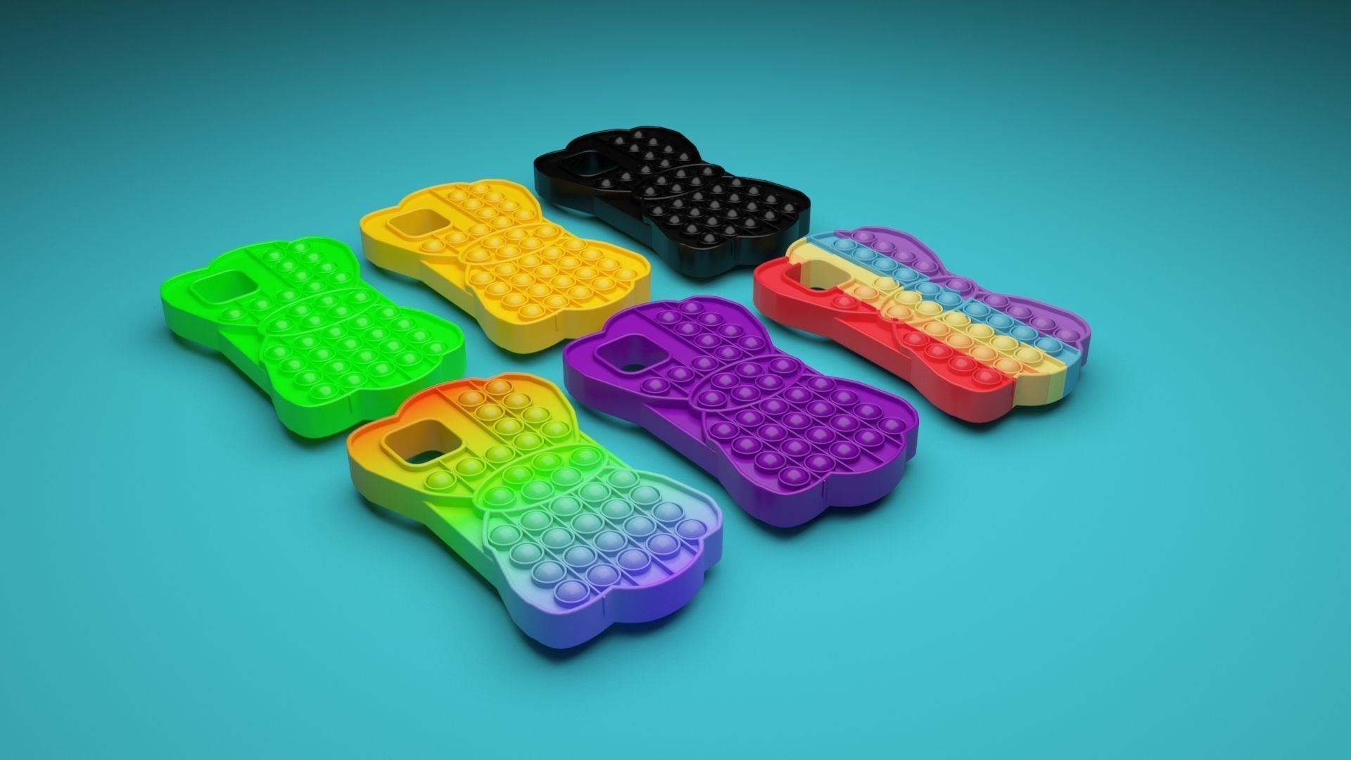 Bow Pop It Phone Cases Set 3D model_22