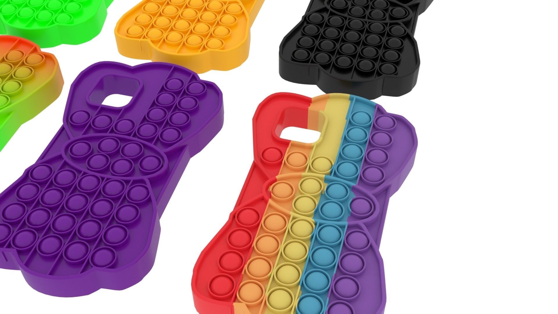 Bow Pop It Phone Cases Set 3D model_9