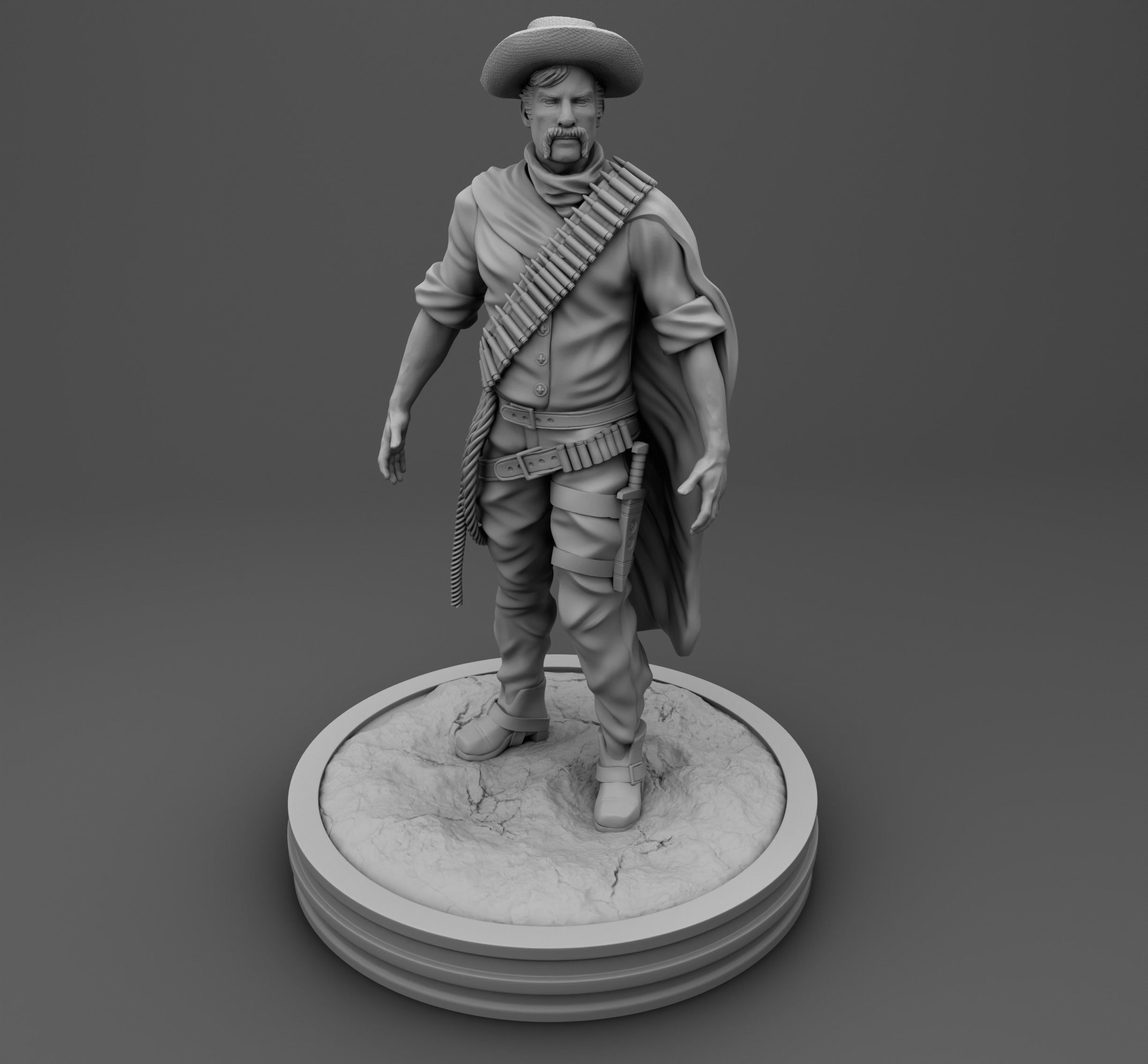 Mexican colonial soldier figurine 3D print model_2