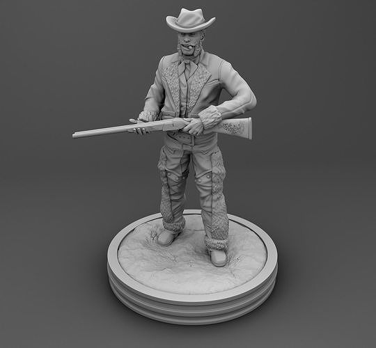 Cowboy with a cigar 3D print model