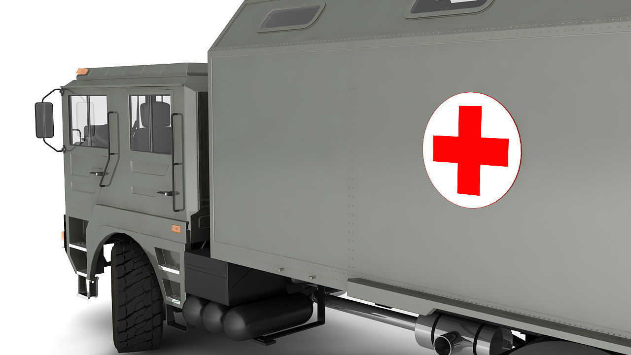 Ambulance military vehicle 3D model_8