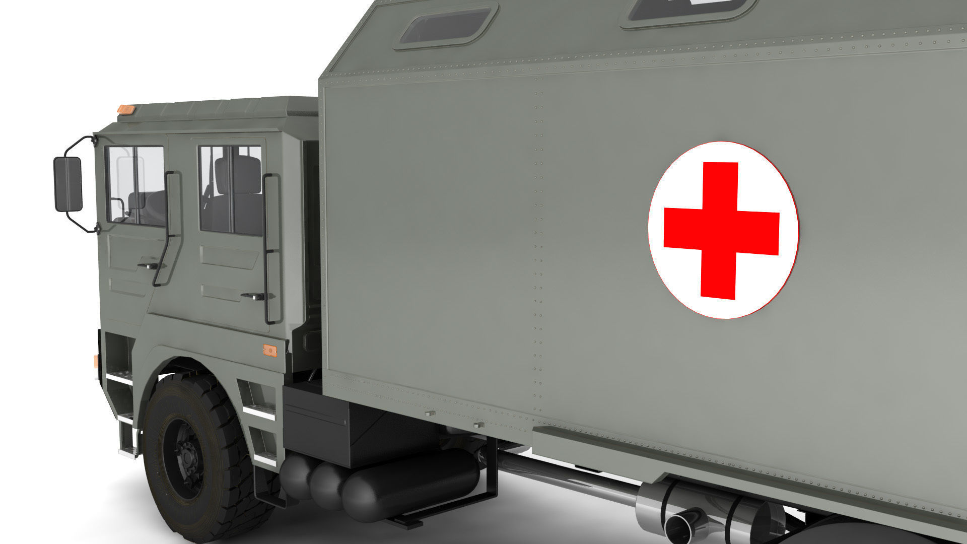Ambulance military vehicle 3D model_9