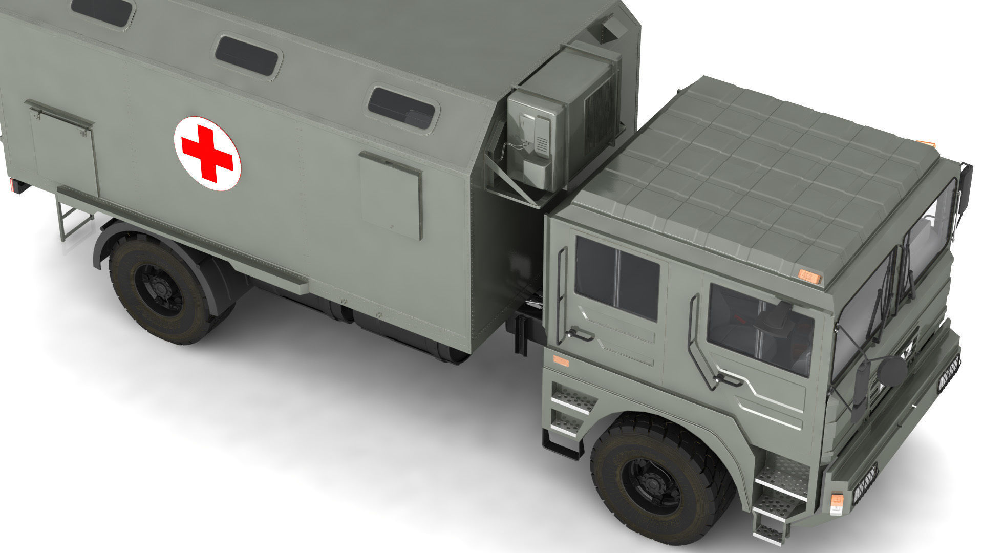 Ambulance military vehicle 3D model_7