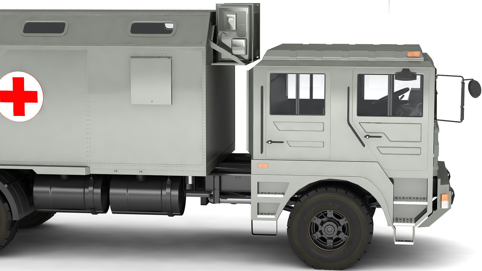 Ambulance military vehicle 3D model_5