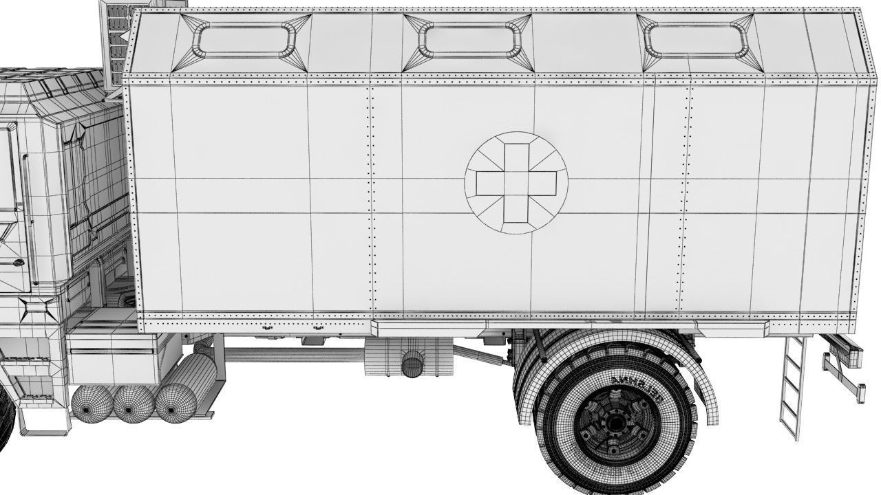 Ambulance military vehicle 3D model_27