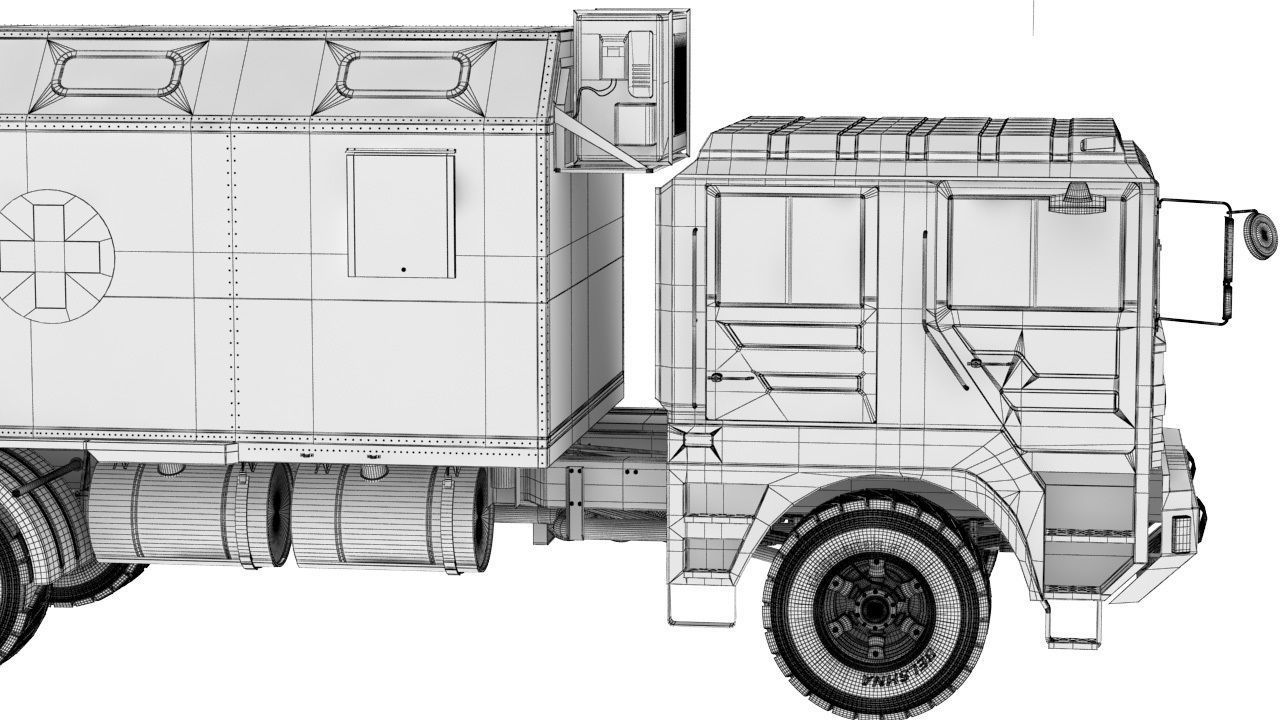 Ambulance military vehicle 3D model_22