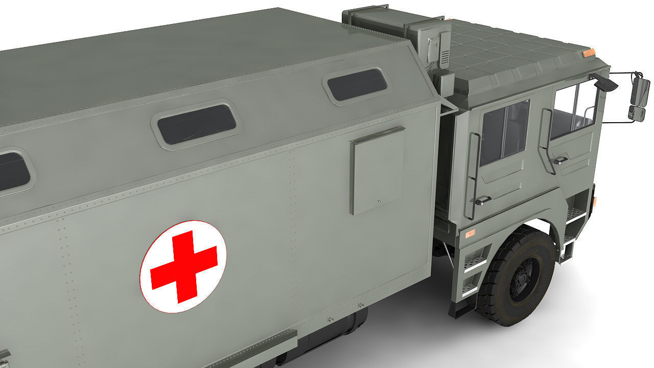 Ambulance military vehicle 3D model_15
