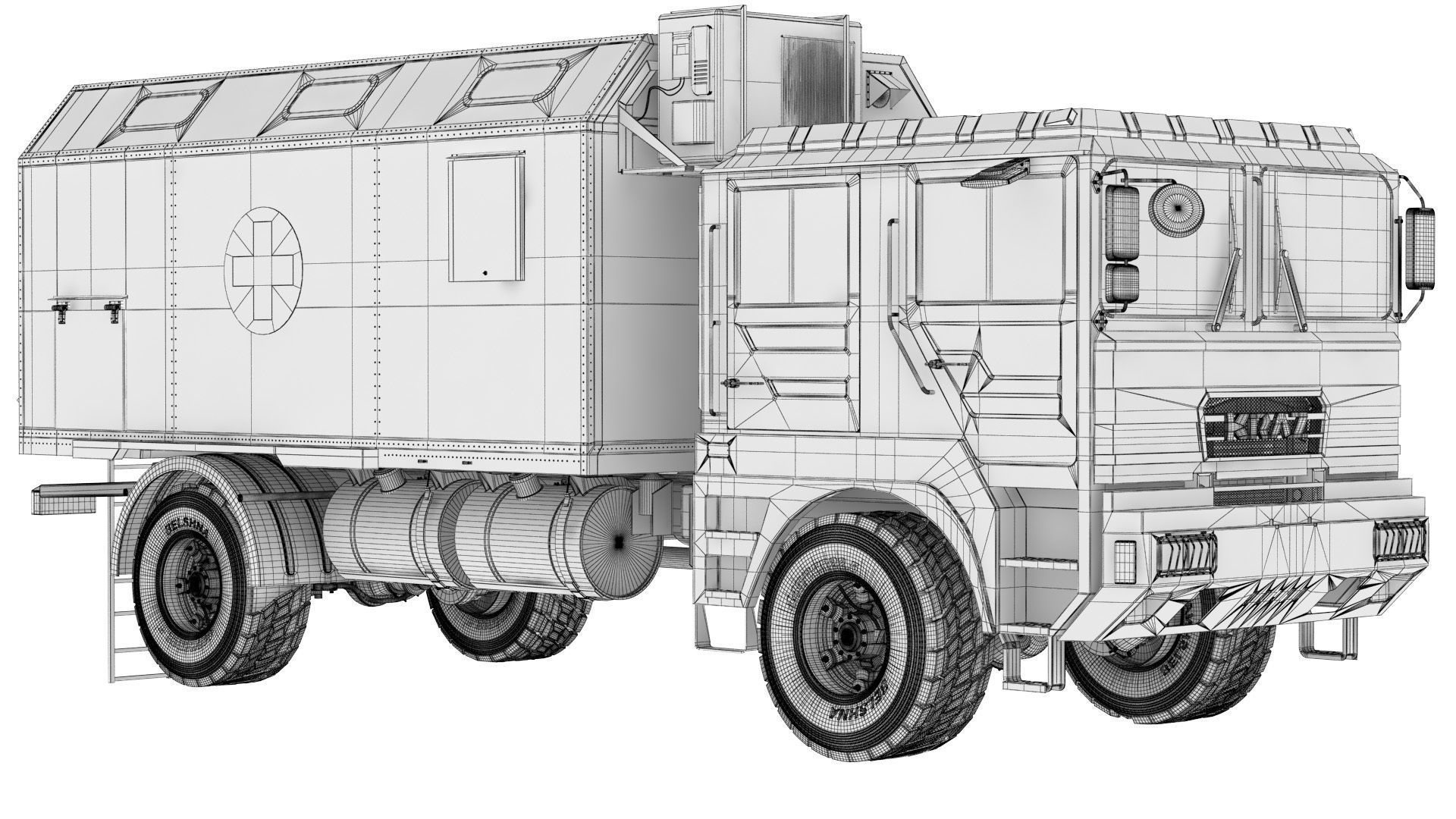 Ambulance military vehicle 3D model_20