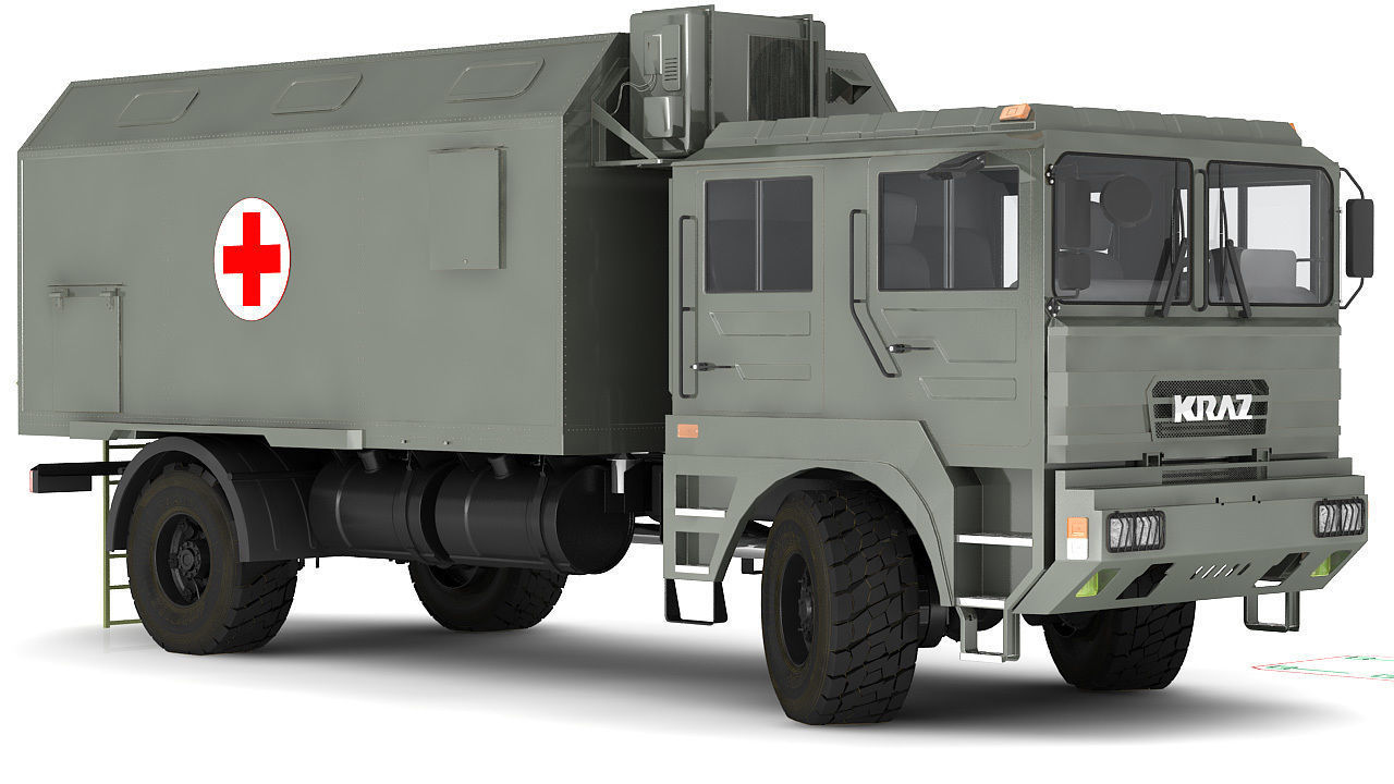 Ambulance military vehicle 3D model_1