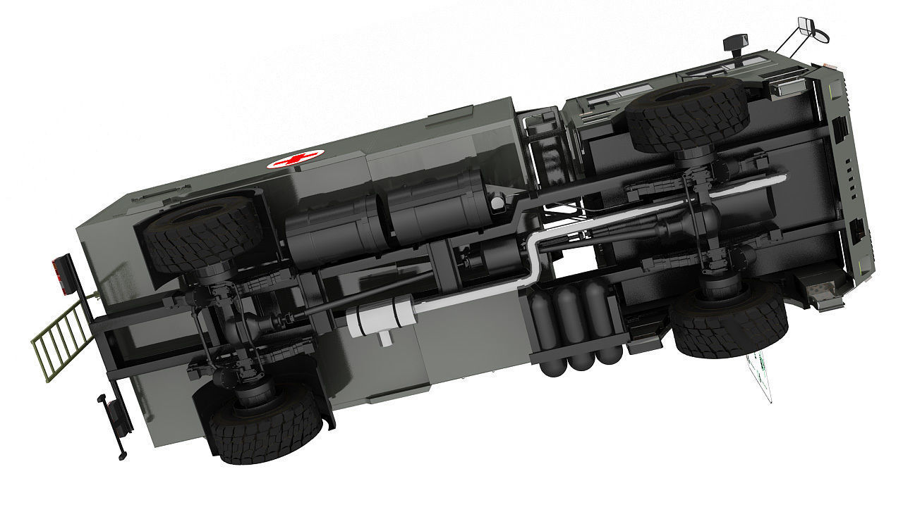 Ambulance military vehicle 3D model_12