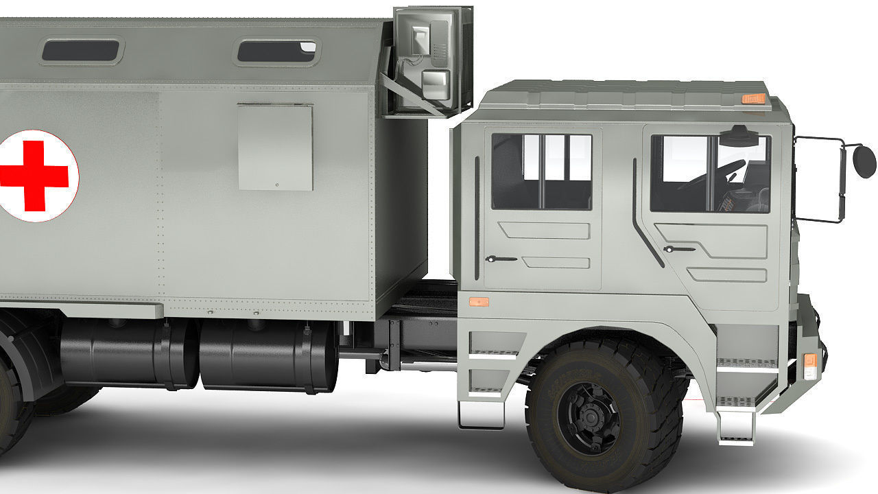 Ambulance military vehicle 3D model_4
