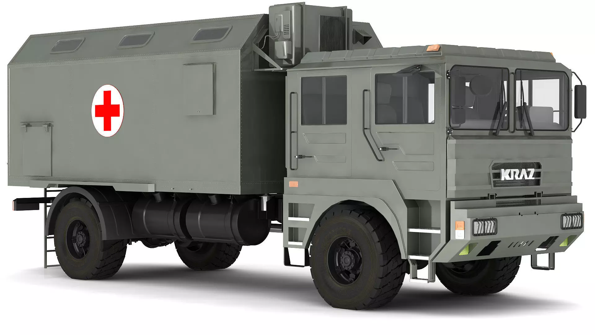 Ambulance military vehicle 3D model_0