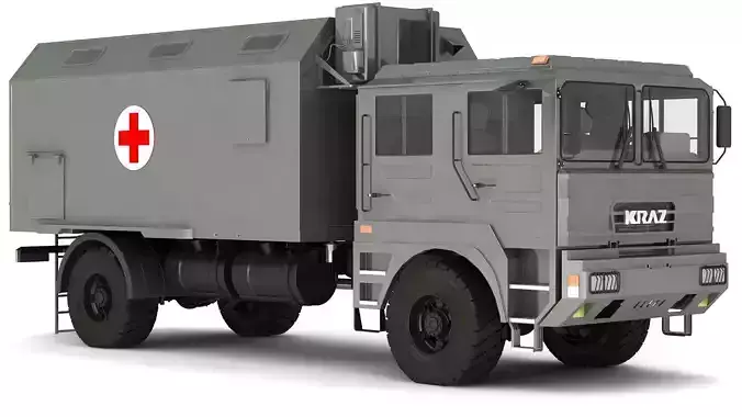 Ambulance military vehicle 3D model