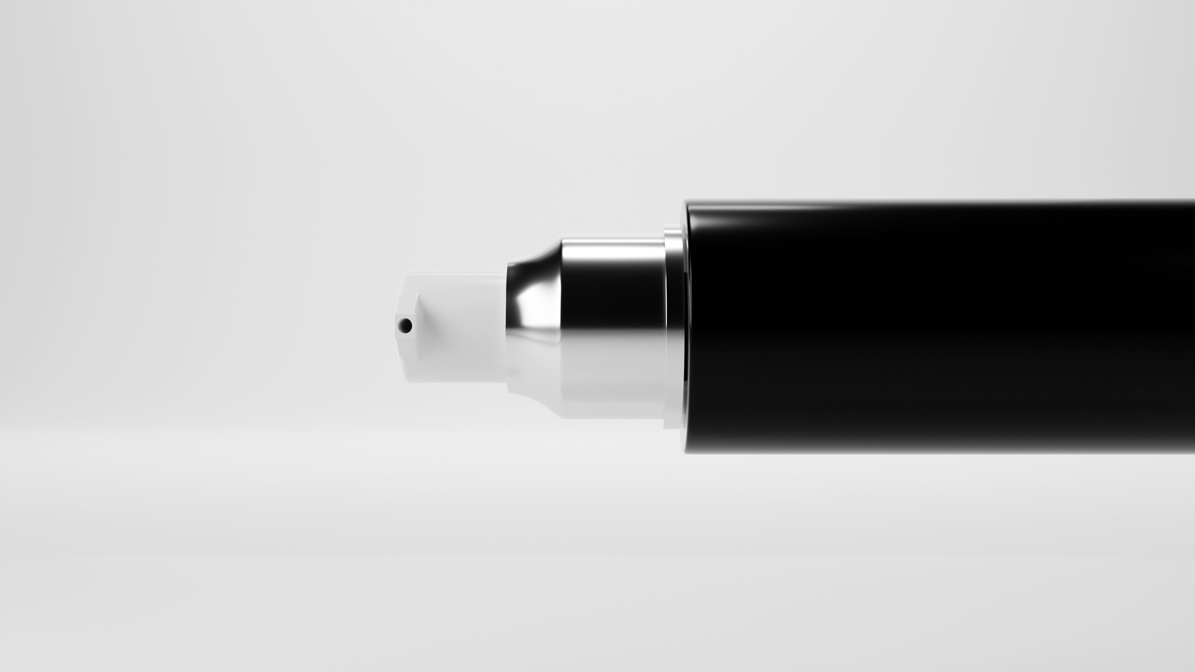 Airless Frosted Glass with Transparent Plastic Cap and Label 3D model_10