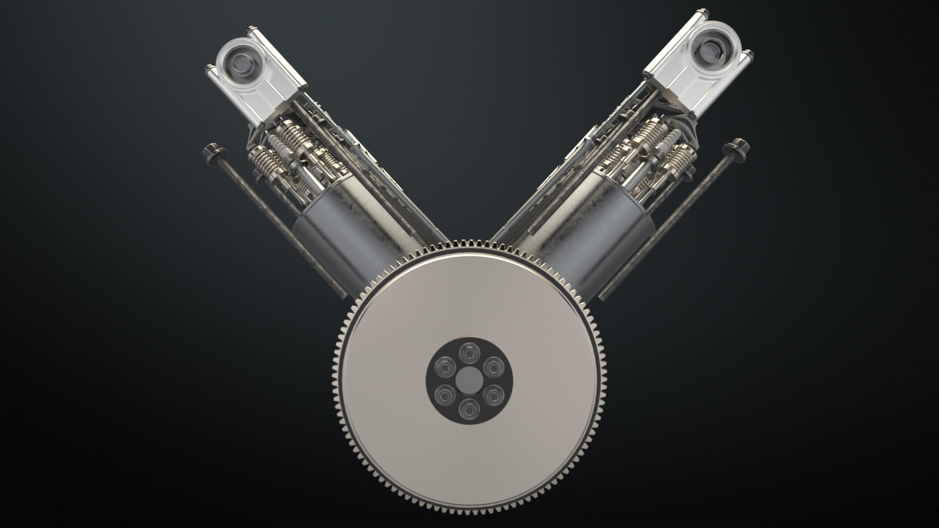 V12 Engine Working Animated 3D model_20