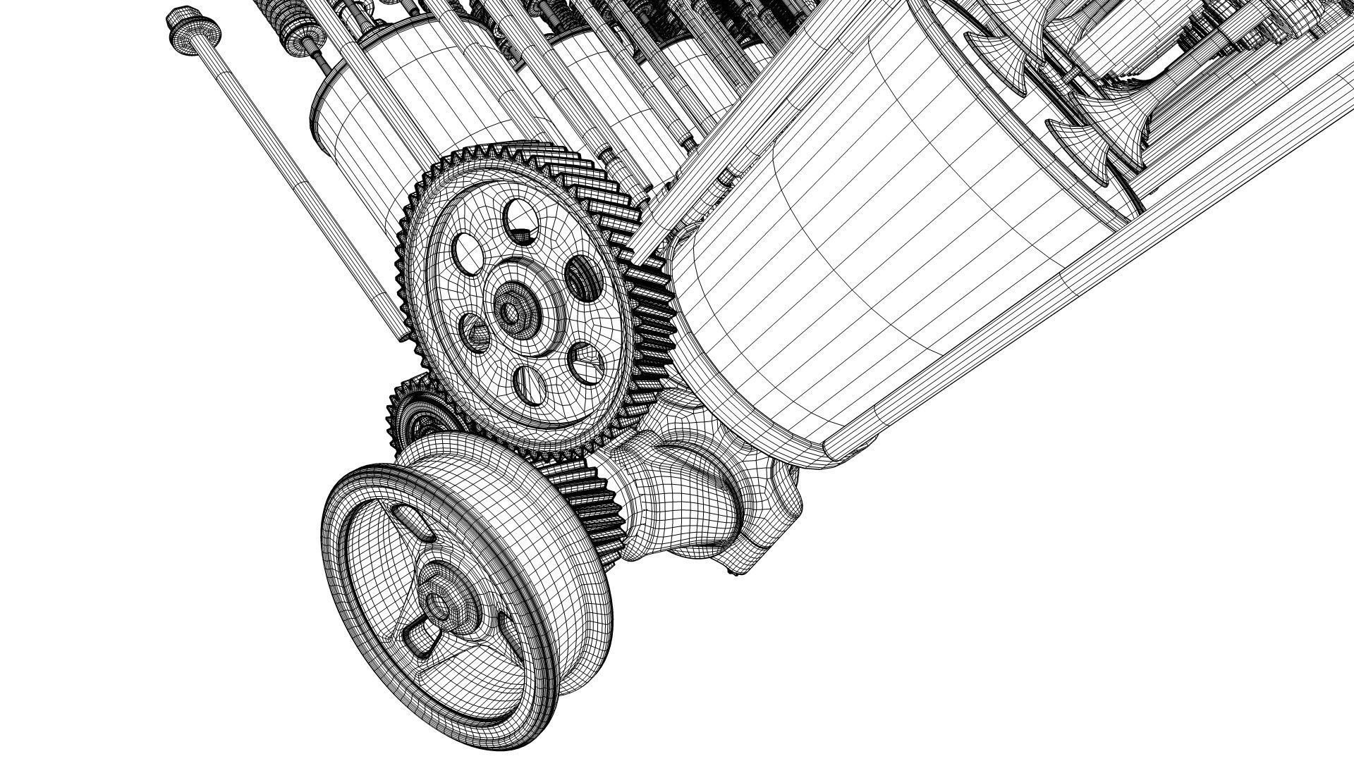 V12 Engine Working Animated 3D model_34