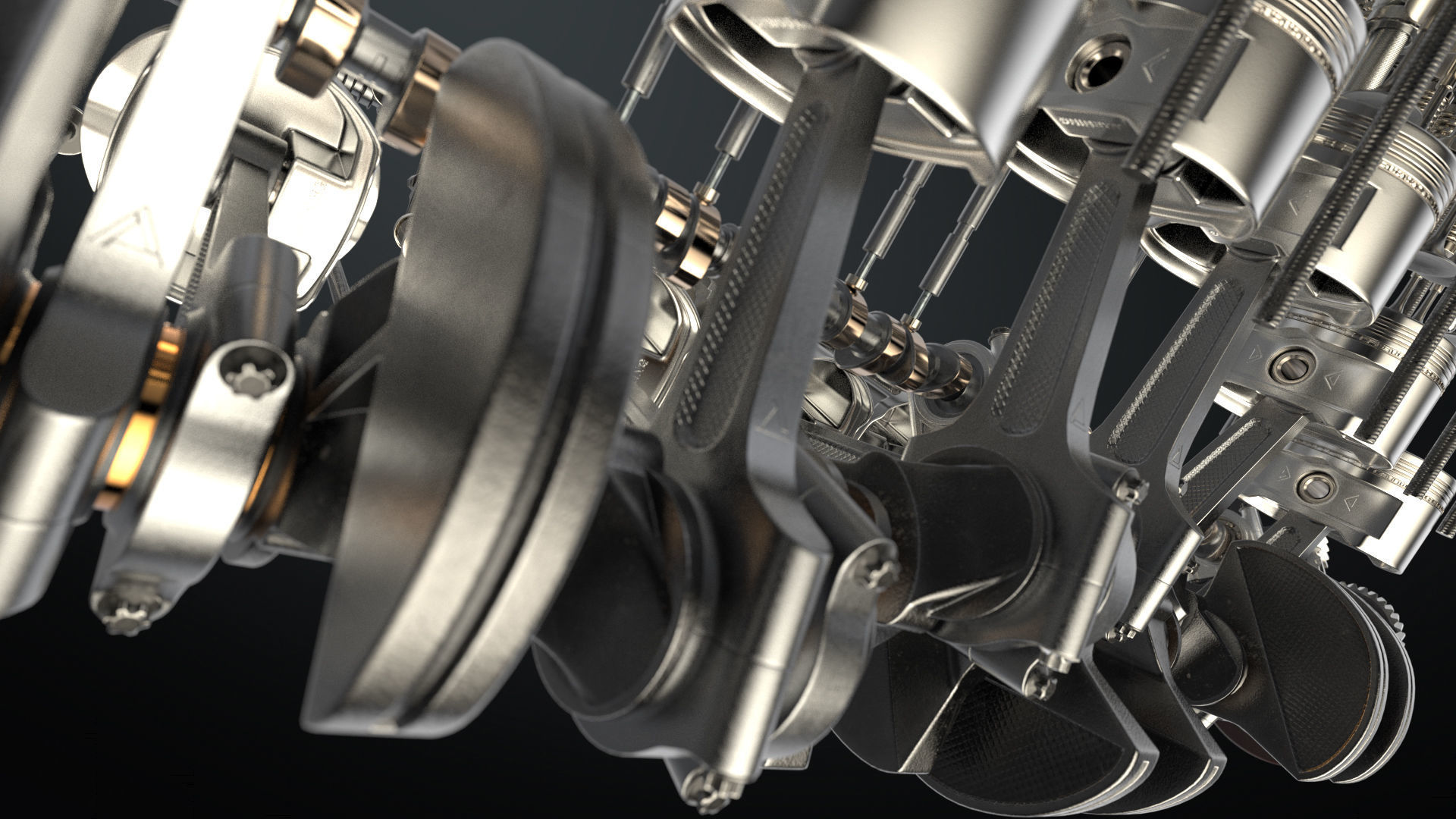 V12 Engine Working Animated 3D model_24