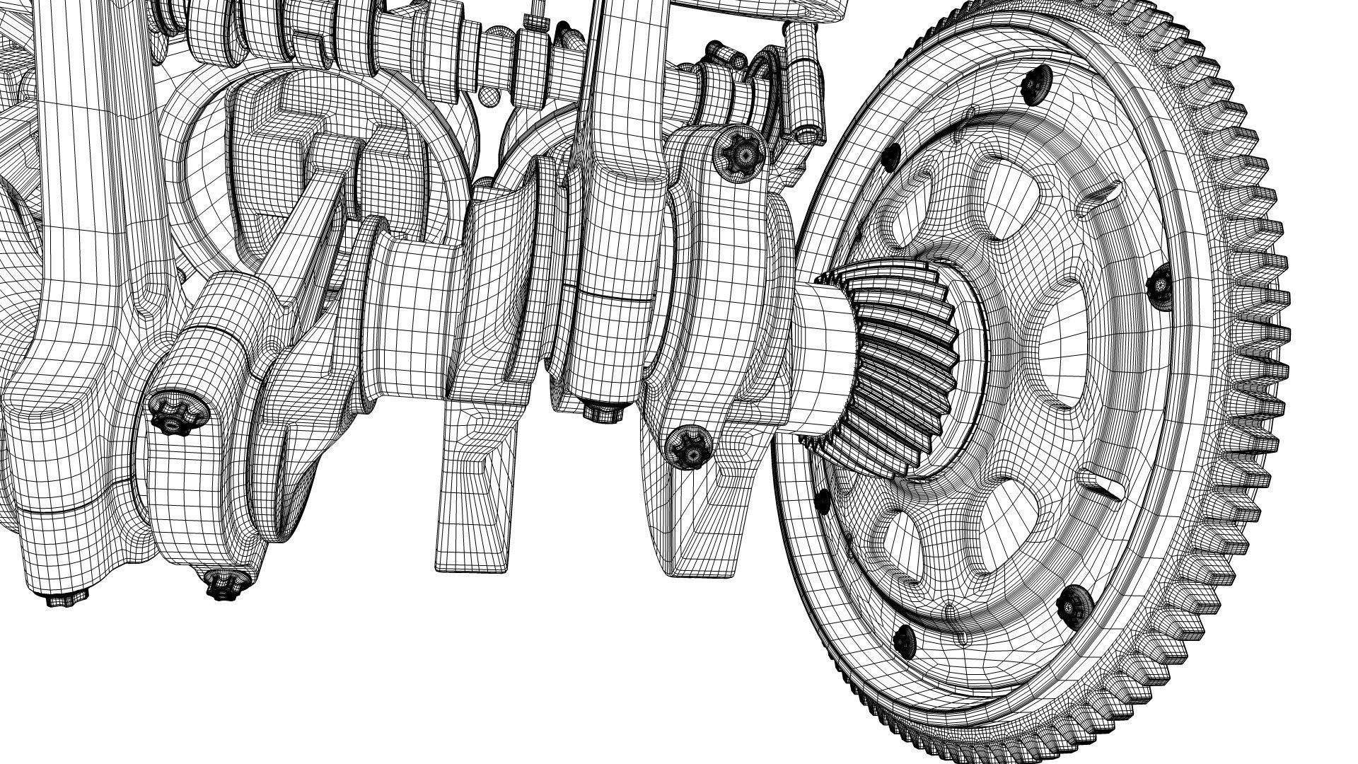 V12 Engine Working Animated 3D model_36
