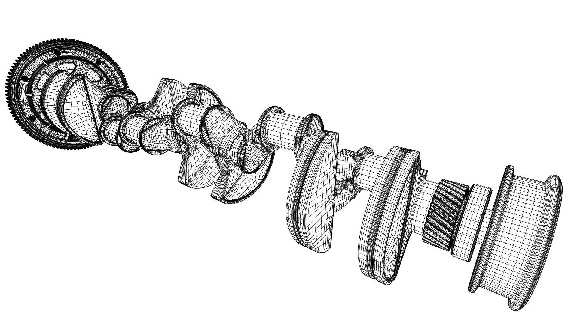 V12 Engine Working Animated 3D model_43