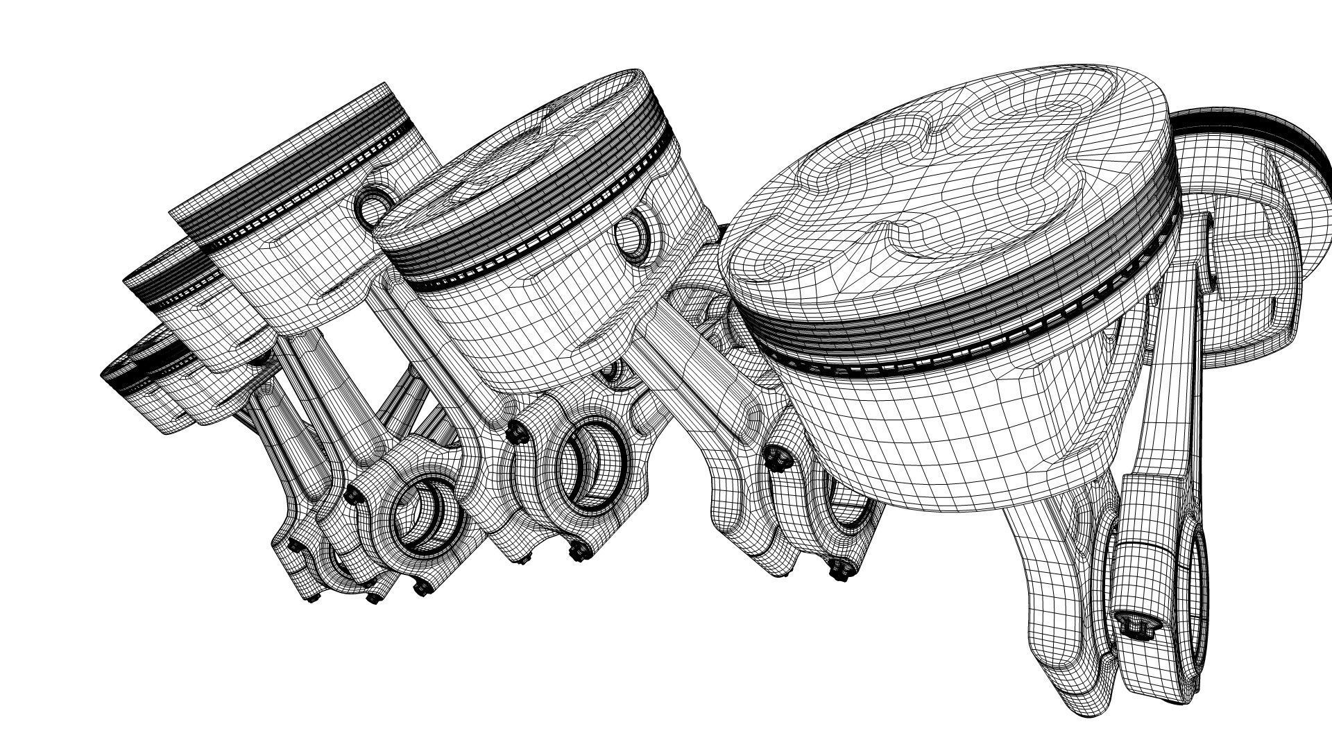 V12 Engine Working Animated 3D model_45