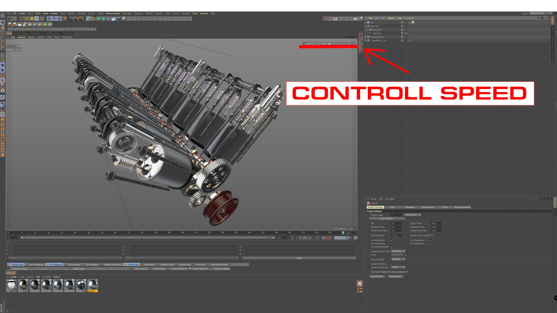 V12 Engine Working Animated 3D model_30