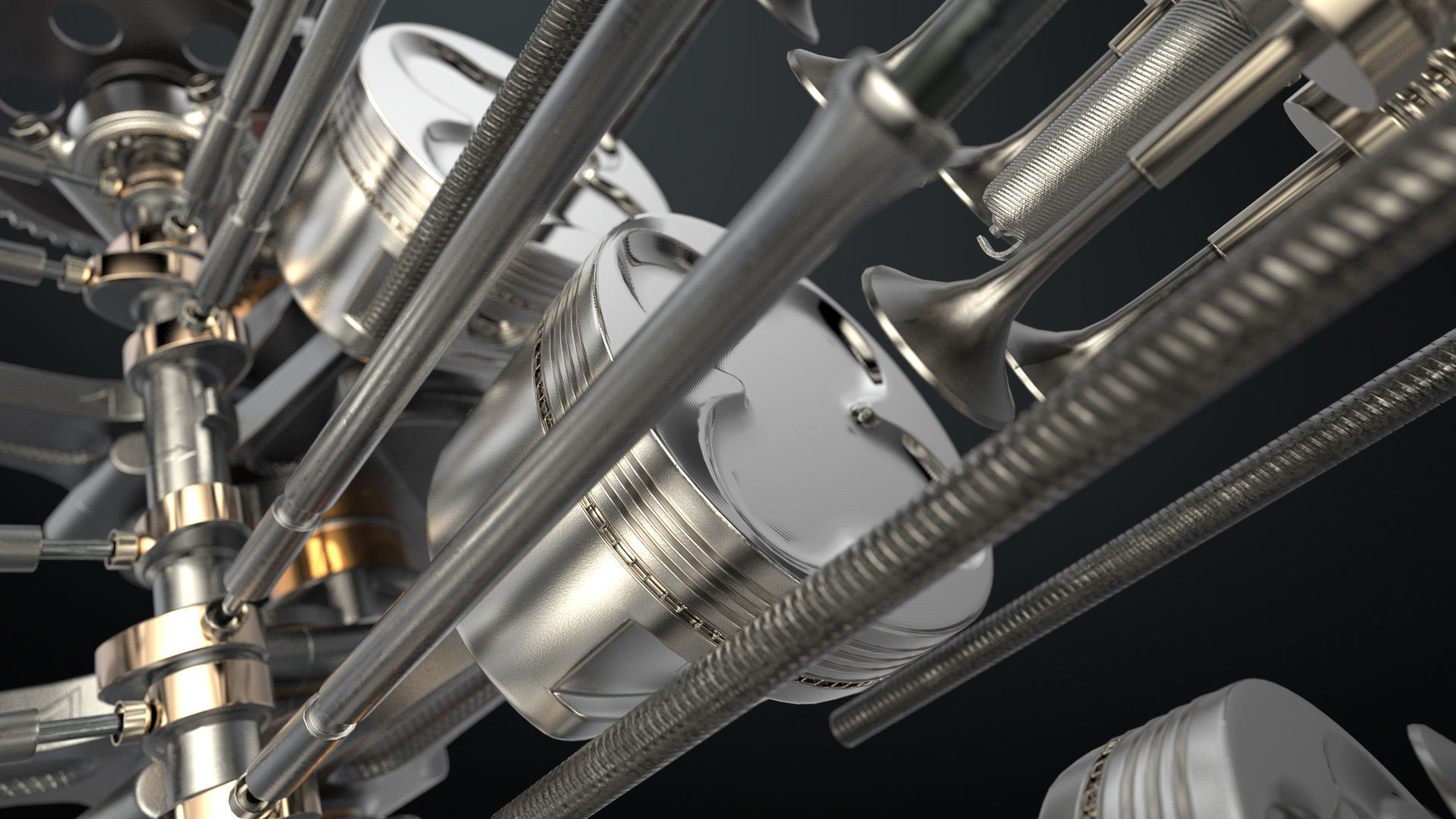 V12 Engine Working Animated 3D model_21