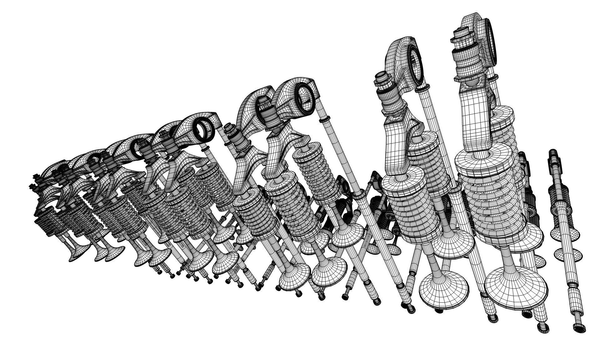 V12 Engine Working Animated 3D model_40