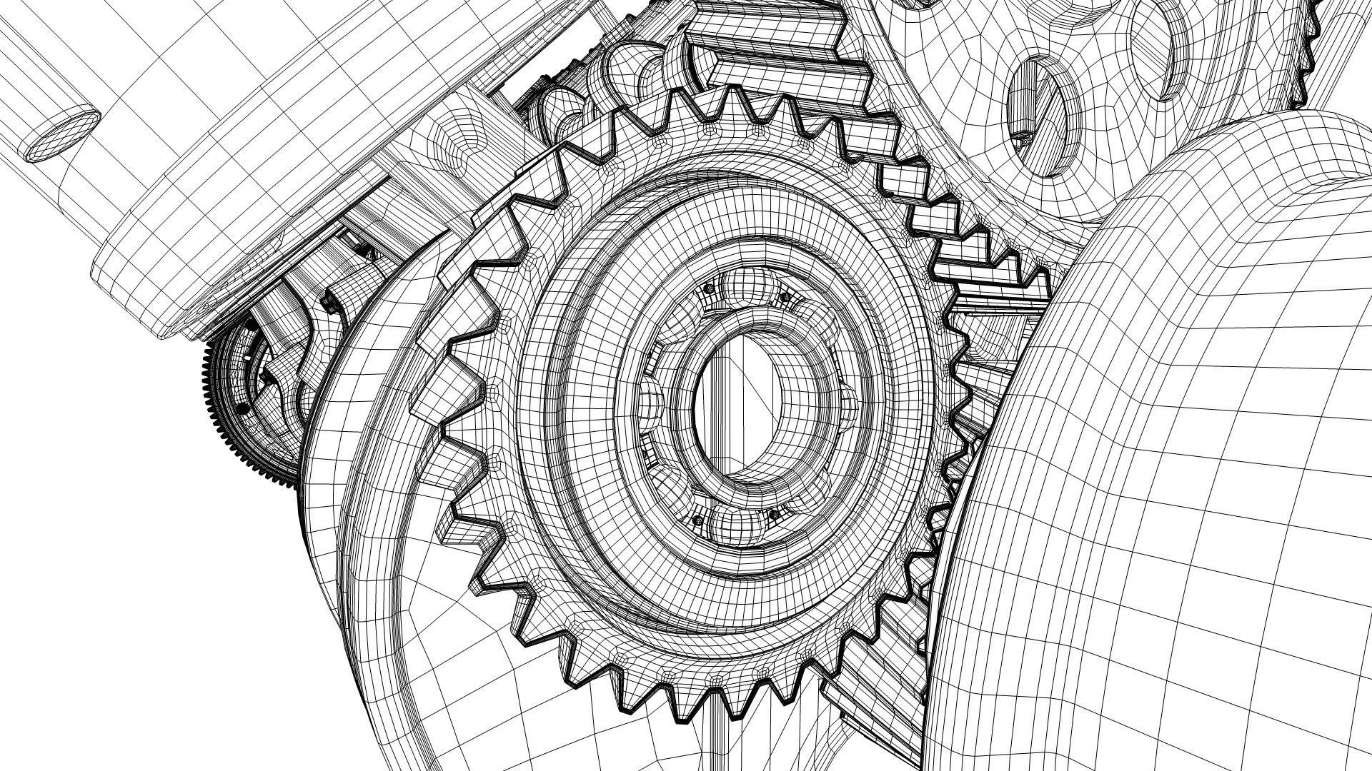 V12 Engine Working Animated 3D model_42