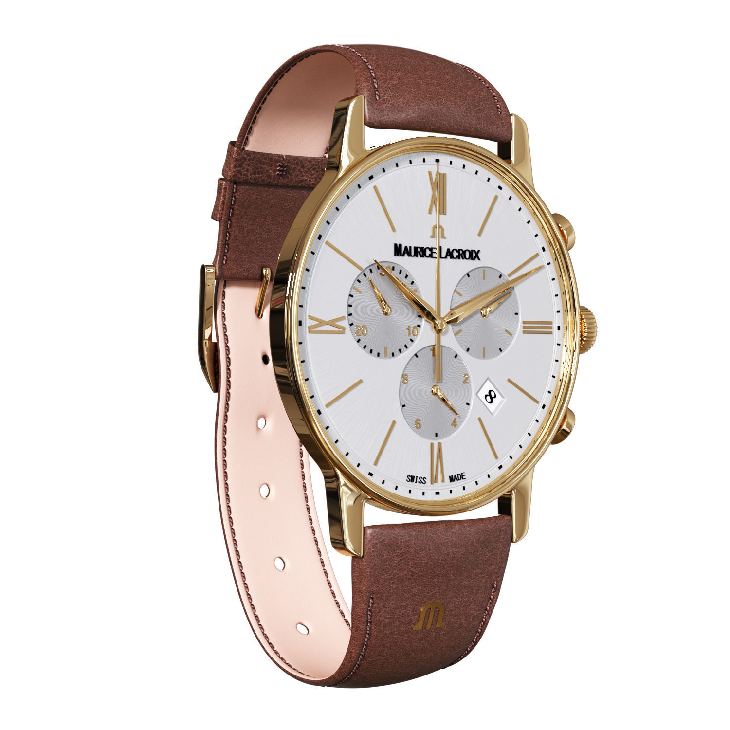 Watch Maurice Lacroix Gold FULL  Low-poly 3D model_1